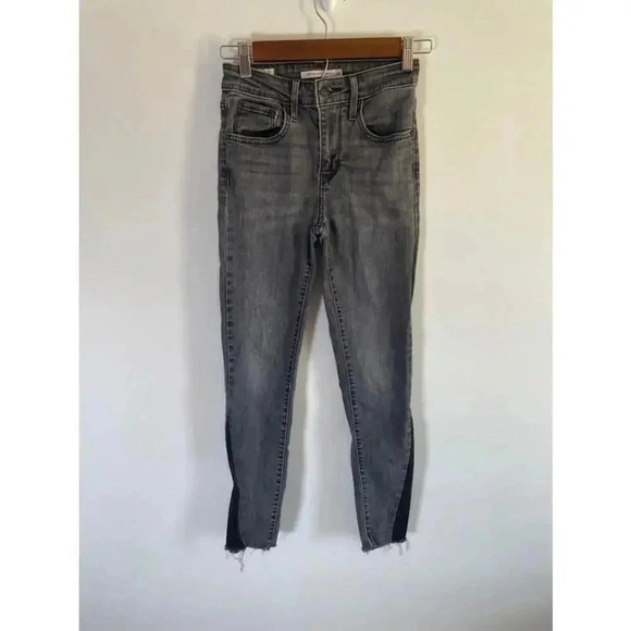 Women's Levi's 721 High Rise Skinny Jeans - Size 24 Gray Black EUC! - Picture 1 of 11